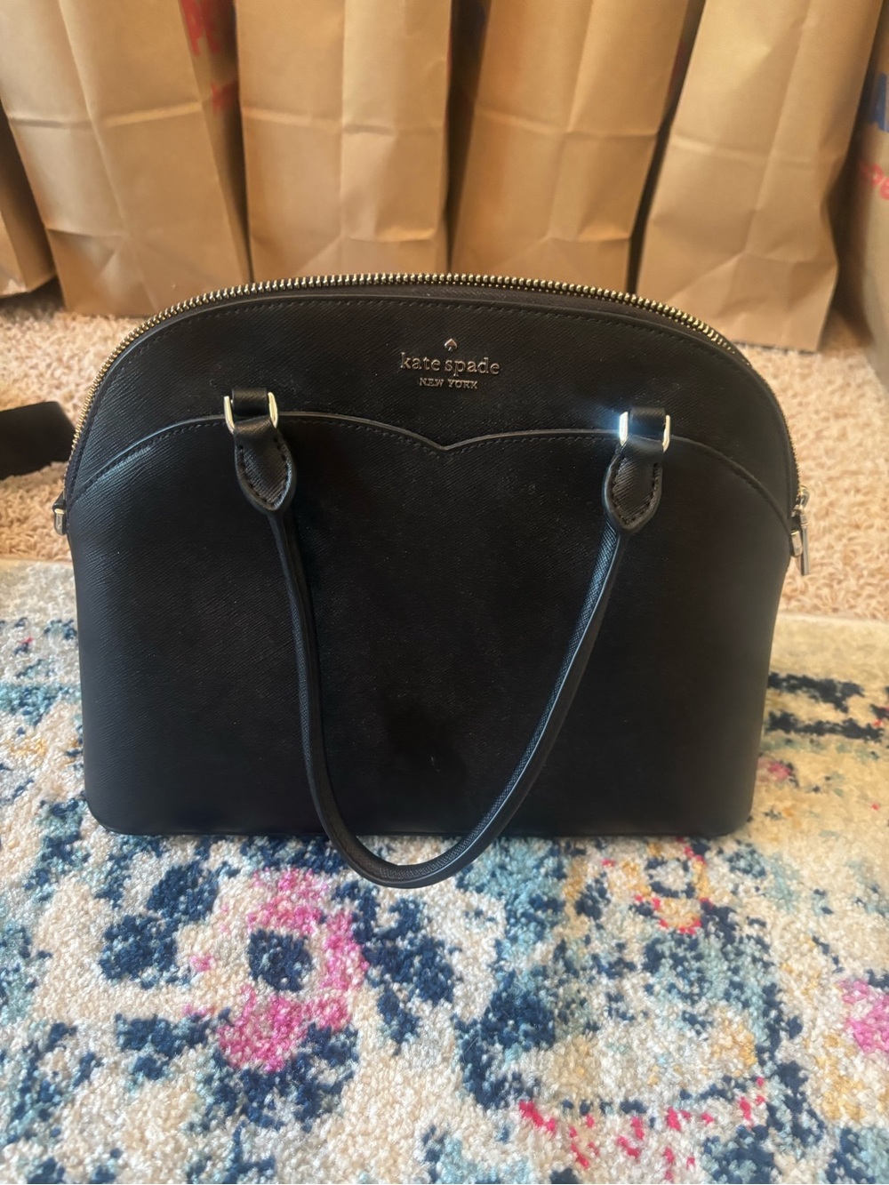 Kate Spade Black Medium  Dome Satchel Bag